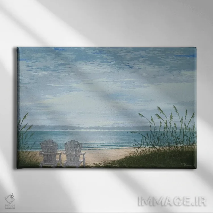 تابلو صندلیهای ساحلی اثر بروس ناوراکه - نمای روبهرو روی دیوار