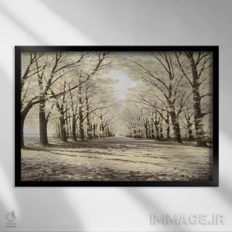 تابلو کلیسای زمستانی اثر بروس ناوراکه - نمای قابدار مشکی