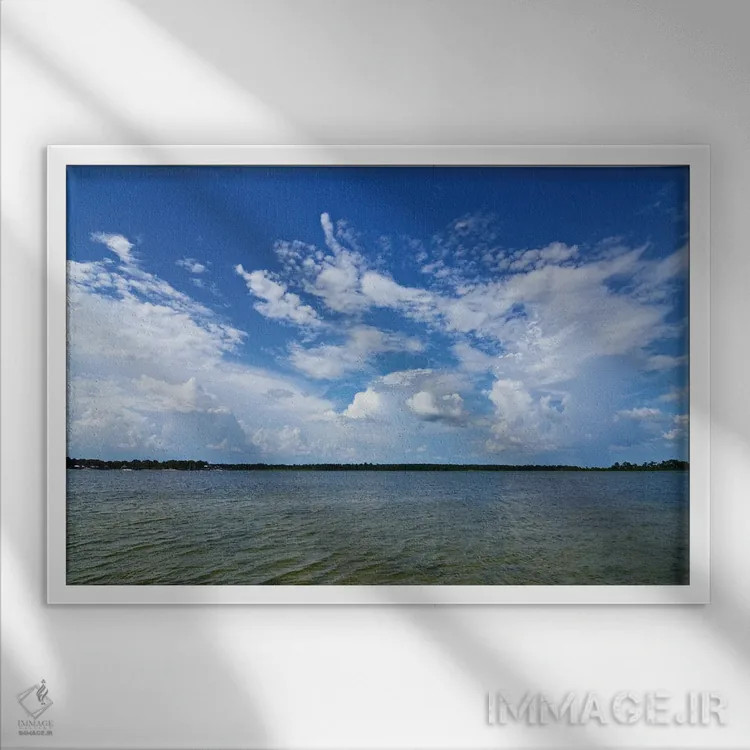 تابلو آبهای زیبا اثر بروس ناوراکه - نمای قابدار سفید