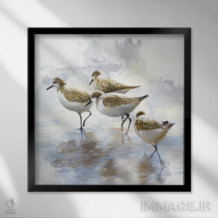 تابلو رقصندگان شن I اثر بروس ناوراکه - نمای قابدار مشکی