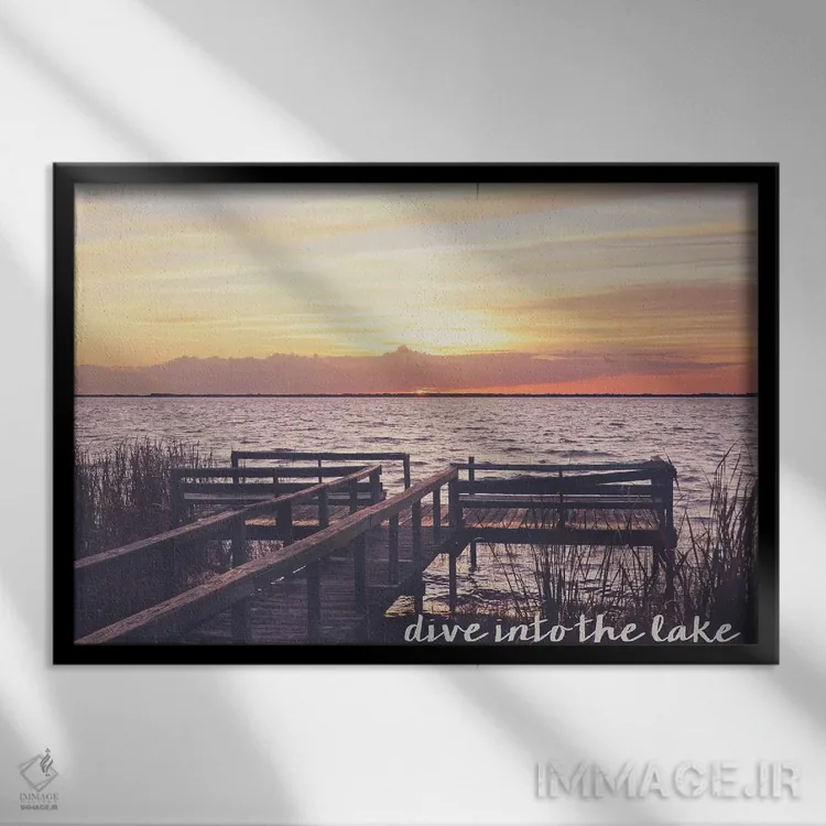 تابلو شیرجه به دریاچه اثر بروس ناوراکه - نمای قابدار مشکی