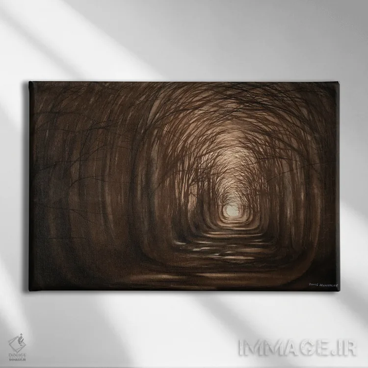 تابلو غروب در جنگل اثر بروس ناوراکه - نمای روبهرو روی دیوار