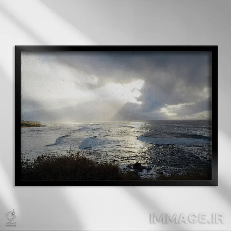 تابلو نور الهی اثر بروس ناوراکه - نمای قابدار مشکی