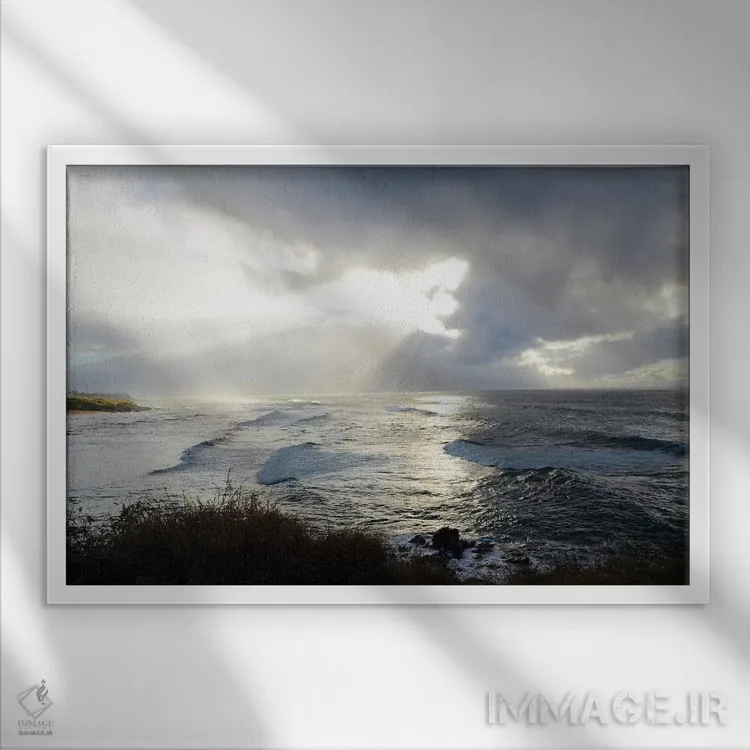 تابلو نور الهی اثر بروس ناوراکه - نمای قابدار سفید