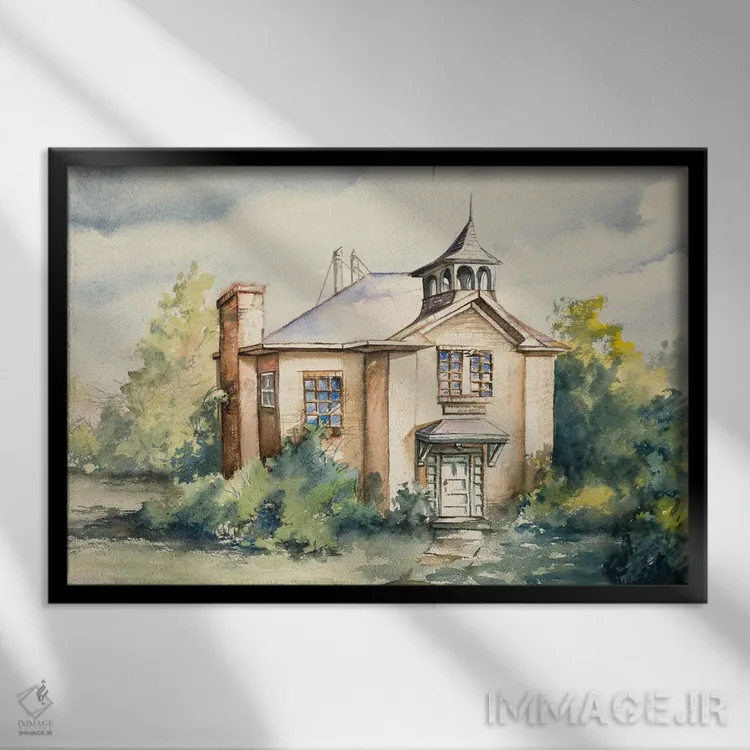 تابلو خانهٔ بیزمان اثر بروس ناوراکه - نمای قابدار مشکی