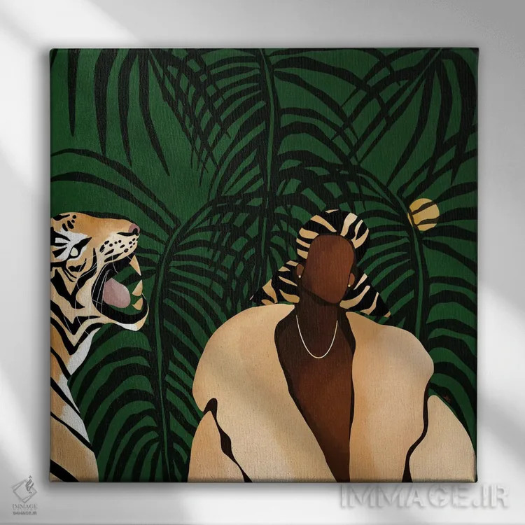 تابلو در طبیعت (سبز) اثر بریا نیکول - نمای روبهرو روی دیوار