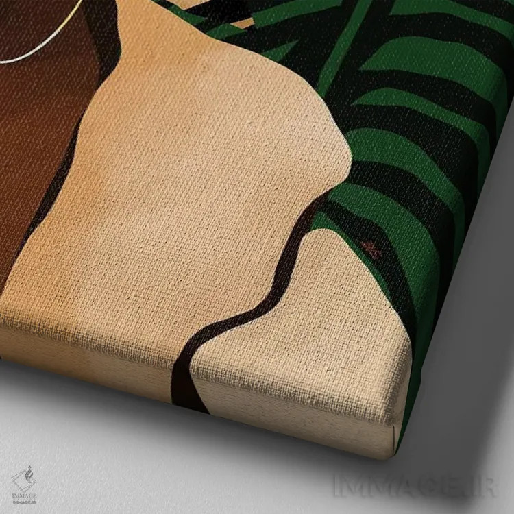 تابلو در طبیعت (سبز) اثر بریا نیکول - نمای نزدیک بافت بوم