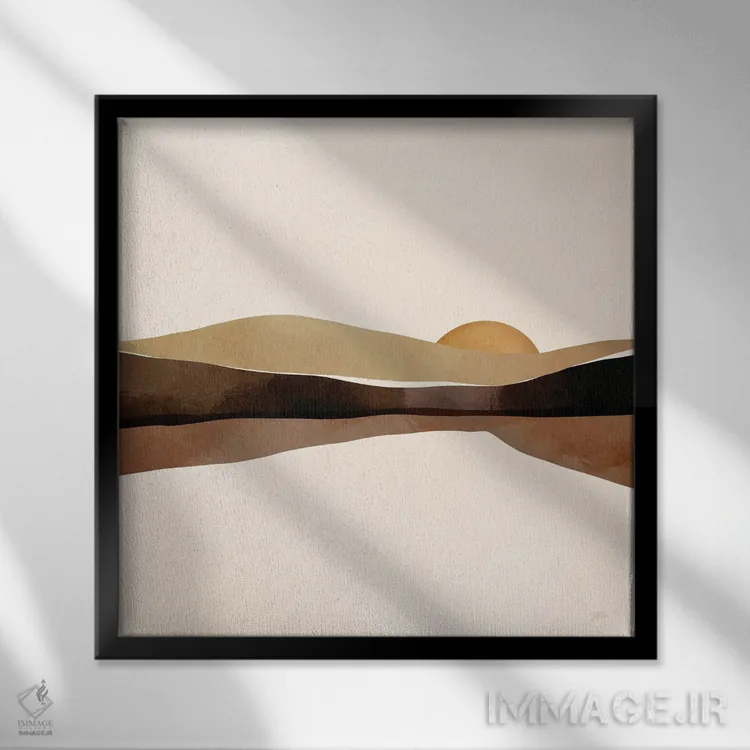 تابلو غروب موکا (غروب قهوهای) اثر بریا نیکول - نمای قابدار مشکی