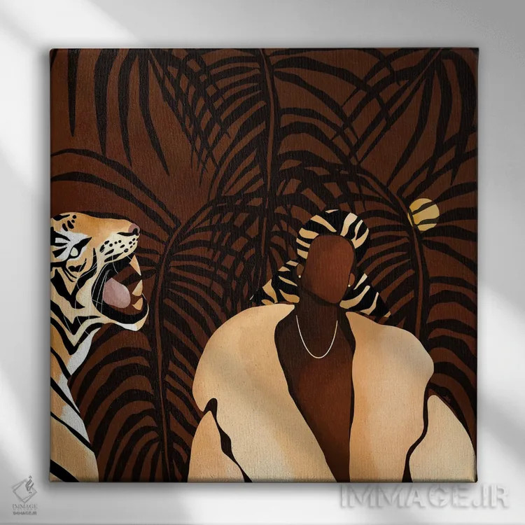 تابلو در طبیعت (قهوهای) اثر بریا نیکول - نمای روبهرو روی دیوار