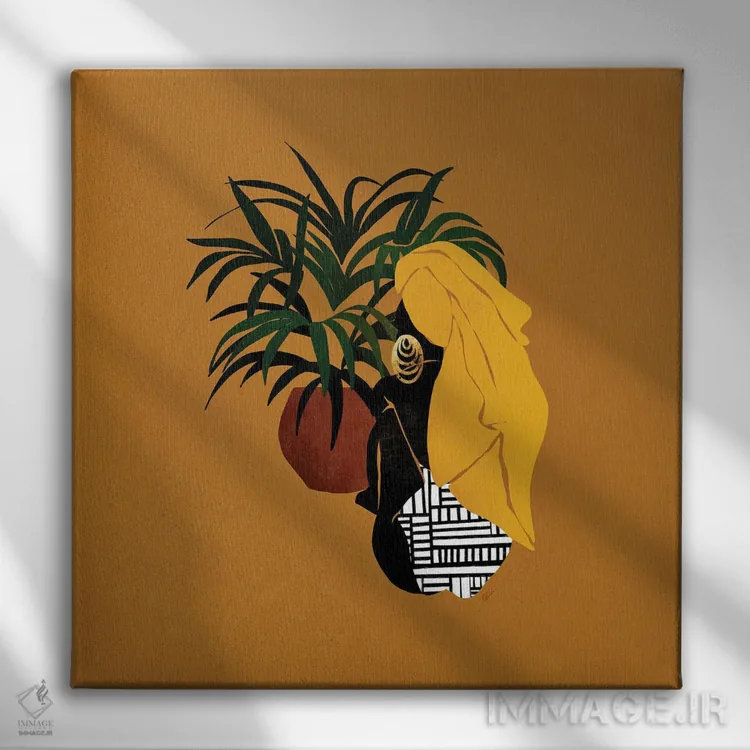 تابلو ایندیا (نام زنانه) اثر بریا نیکول - نمای روبهرو روی دیوار