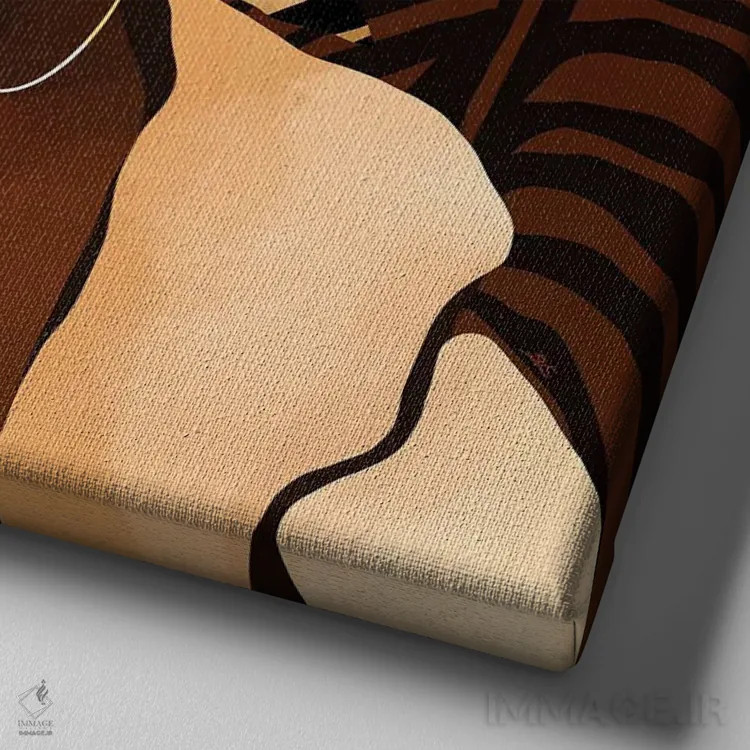 تابلو در طبیعت (قهوهای) اثر بریا نیکول - نمای نزدیک بافت بوم