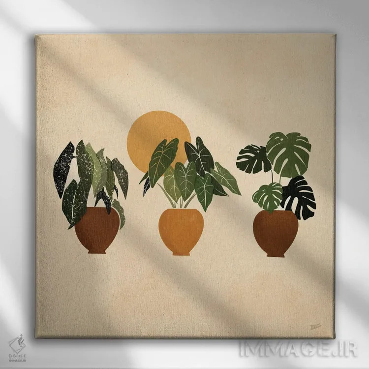 تابلو گیاهان آپارتمانی I اثر بریا نیکول - نمای روبهرو روی دیوار