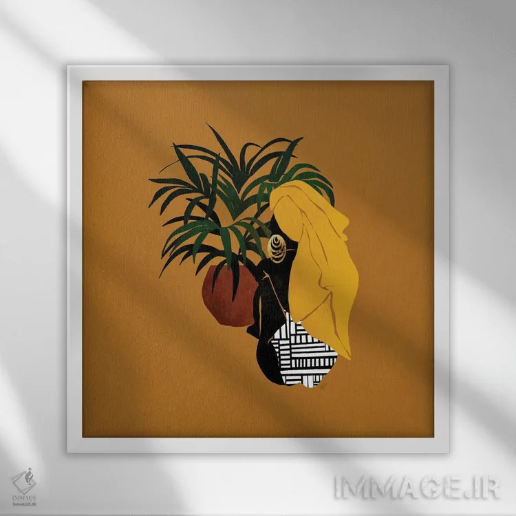 تابلو ایندیا (نام زنانه) اثر بریا نیکول - نمای قابدار سفید