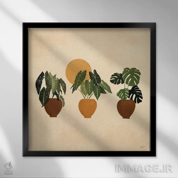 تابلو گیاهان آپارتمانی I اثر بریا نیکول - نمای قابدار مشکی