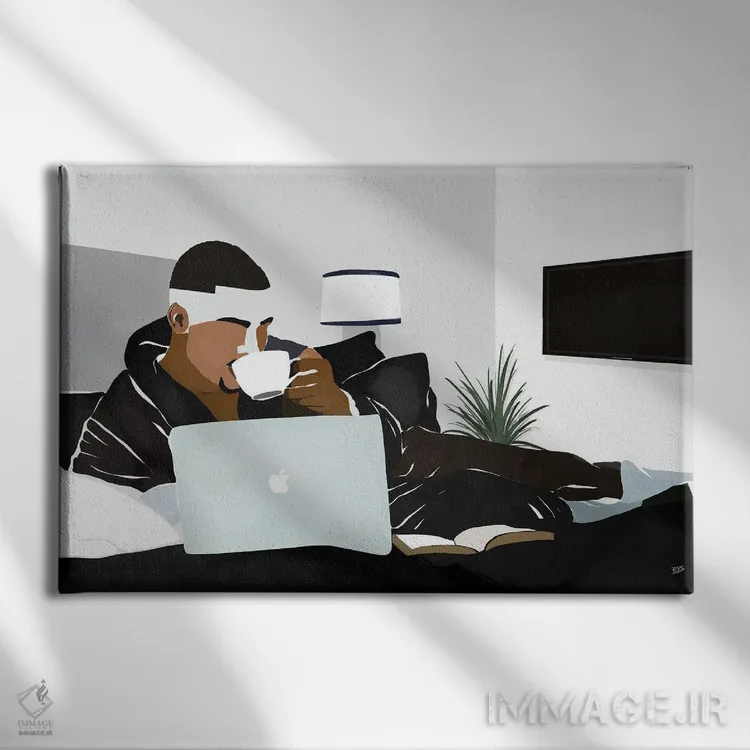 تابلو استراحت اثر بریا نیکول - نمای روبهرو روی دیوار