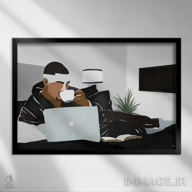 تابلو استراحت اثر بریا نیکول - نمای قابدار مشکی