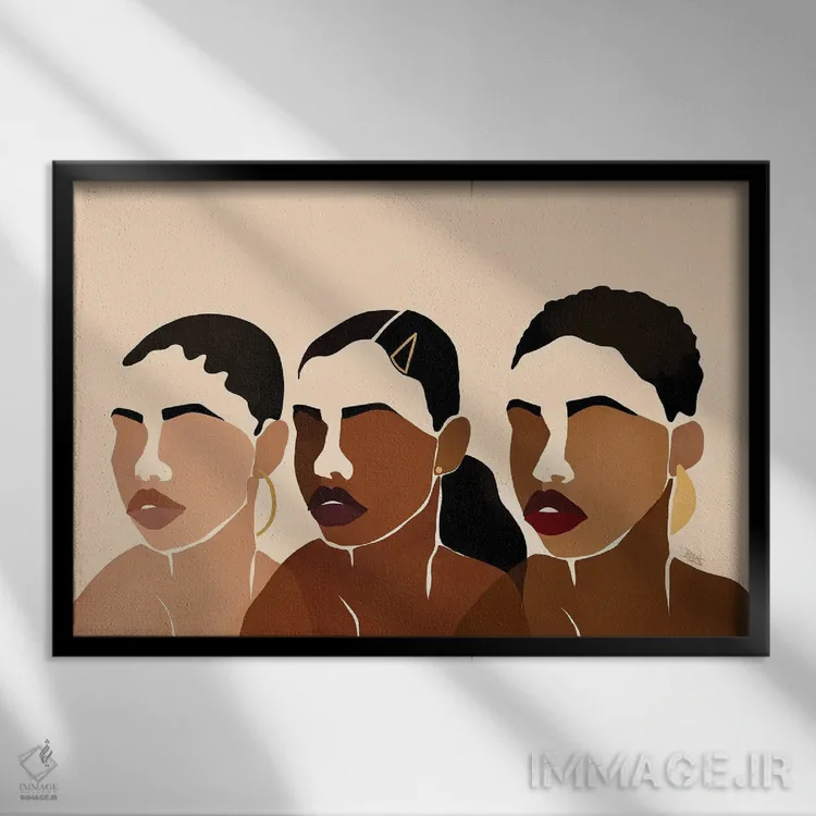 تابلو خواهران I اثر بریا نیکول - نمای قابدار مشکی