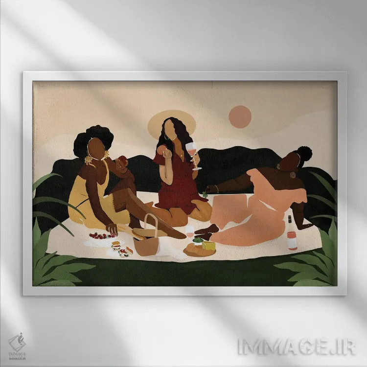 تابلو خواهر–نیک (لقب یا نام خاص) اثر بریا نیکول - نمای قابدار سفید