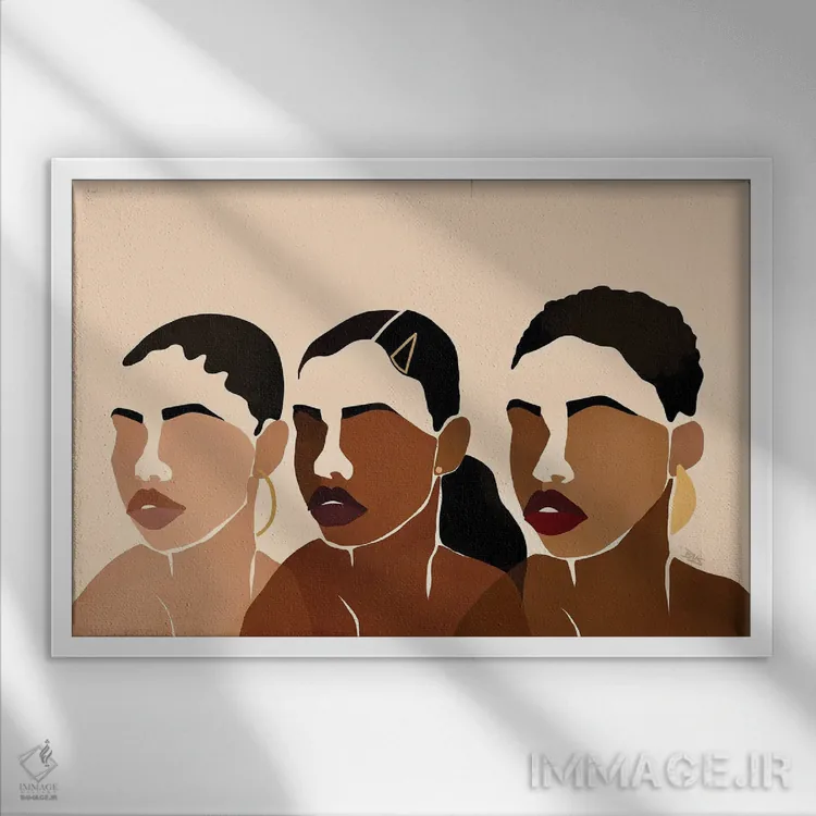 تابلو خواهران I اثر بریا نیکول - نمای قابدار سفید