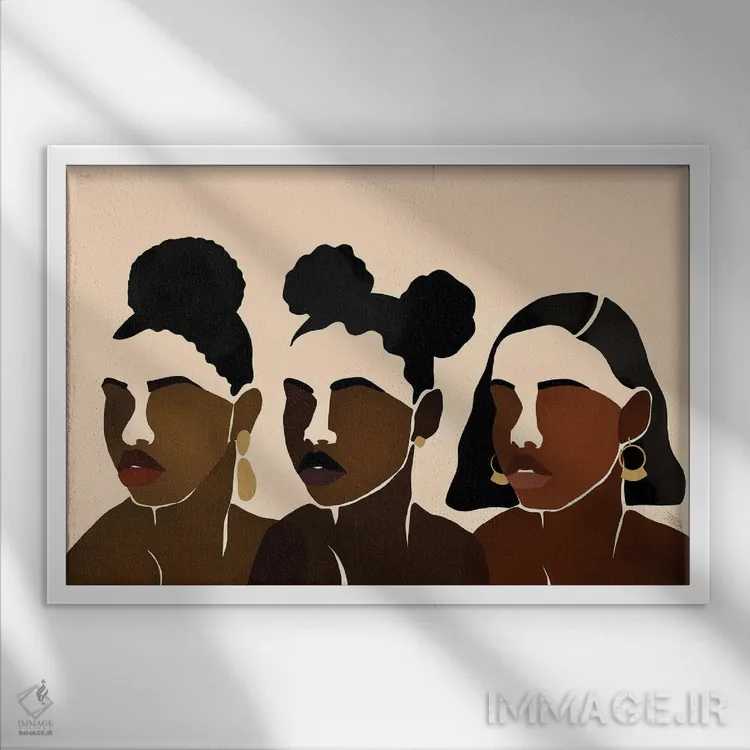 تابلو خواهران II اثر بریا نیکول - نمای قابدار سفید