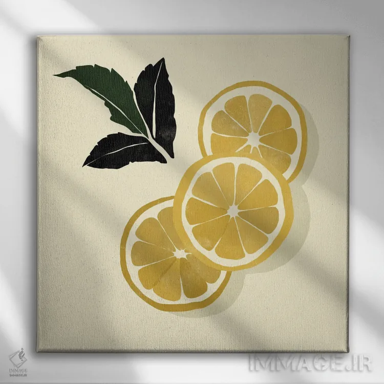 تابلو لیموها اثر بریا نیکول - نمای روبهرو روی دیوار