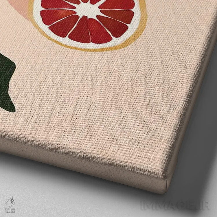 تابلو گریپفروت (میوه) اثر بریا نیکول - نمای نزدیک بافت بوم