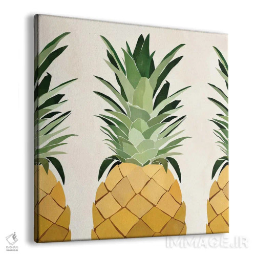 تابلو سهتایی آناناس اثر بریا نیکول - نمای پرسپکتیو محصول