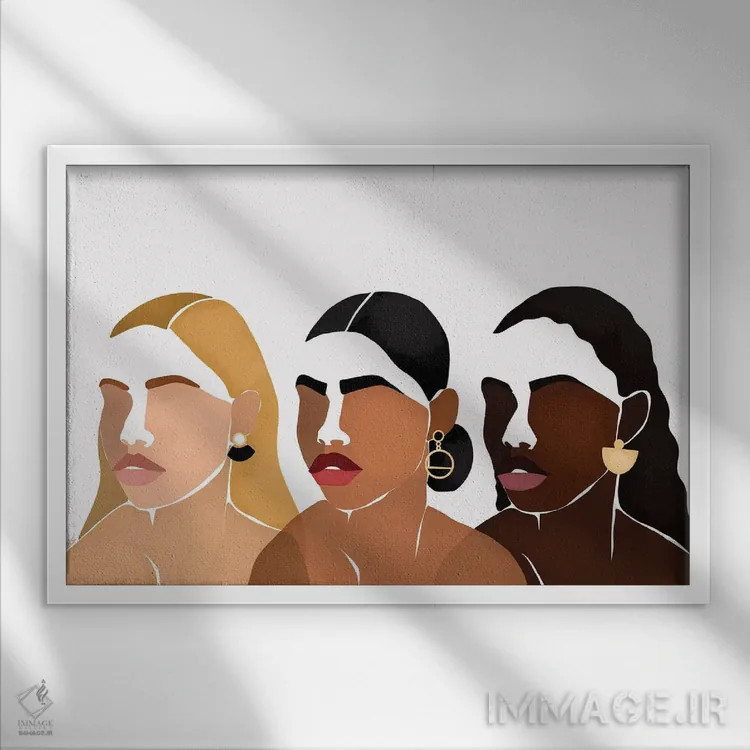 تابلو خواهران III اثر بریا نیکول - نمای قابدار سفید