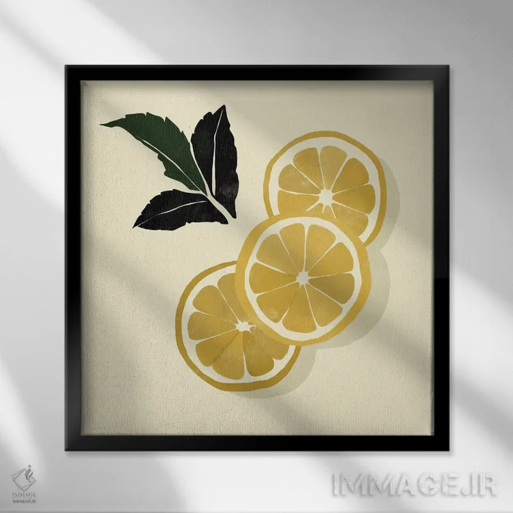 تابلو لیموها اثر بریا نیکول - نمای قابدار مشکی