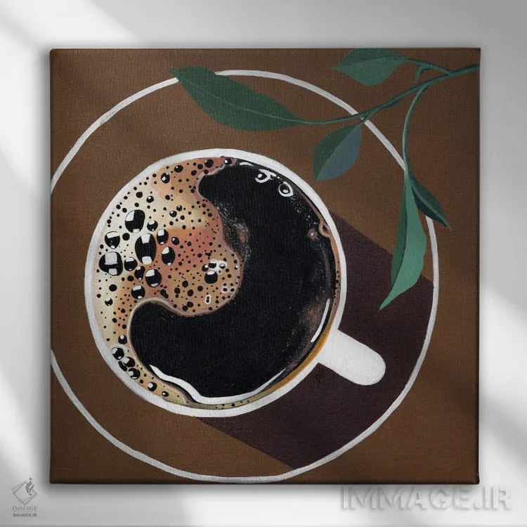 تابلو قهوه اثر بریا نیکول - نمای روبهرو روی دیوار