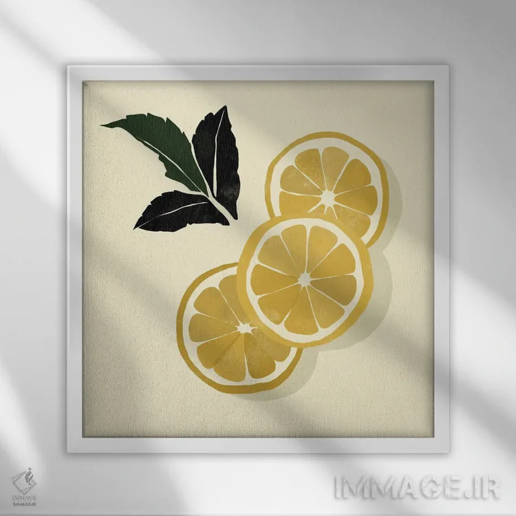 تابلو لیموها اثر بریا نیکول - نمای قابدار سفید