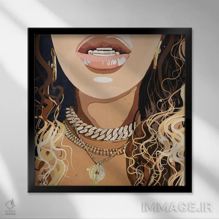 تابلو زنجیرهای بی (لقب یا نام خاص) اثر بریا نیکول - نمای قابدار مشکی