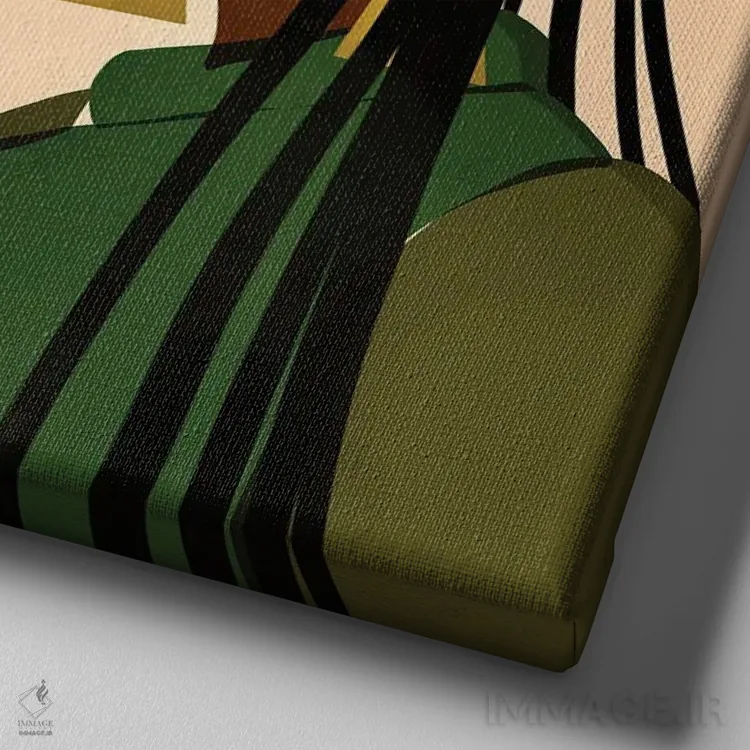 تابلو خواهران پرنده (لقب غیررسمی) اثر بریا نیکول - نمای نزدیک بافت بوم