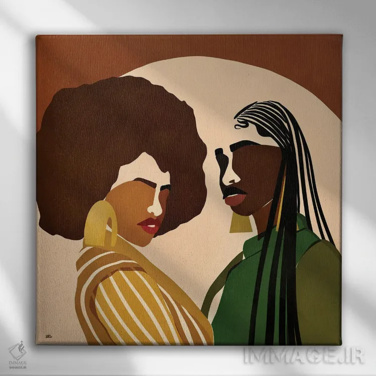 تابلو خواهران پرنده (لقب غیررسمی) اثر بریا نیکول - نمای روبهرو روی دیوار