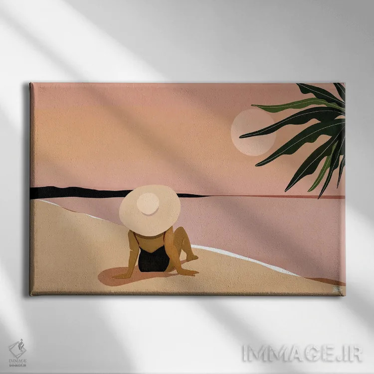 تابلو نگاه به ساحل اثر بریا نیکول - نمای روبهرو روی دیوار