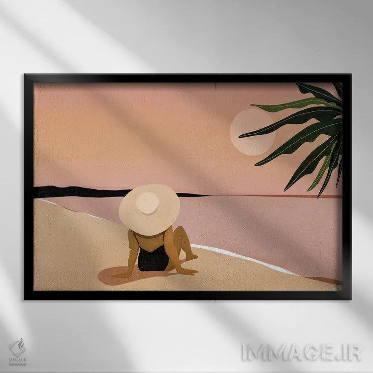 تابلو نگاه به ساحل اثر بریا نیکول - نمای قابدار مشکی