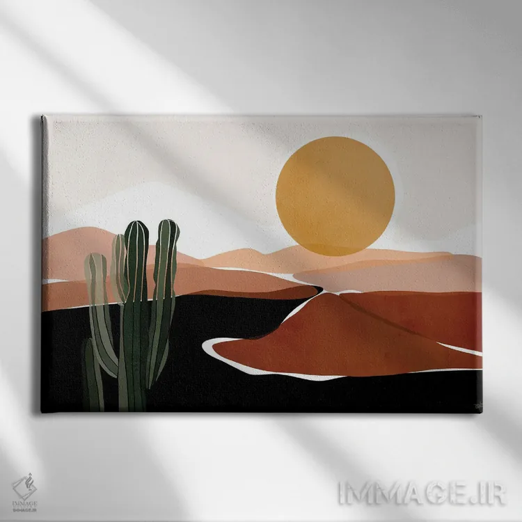 تابلو آرامش بیابان اثر بریا نیکول - نمای روبهرو روی دیوار