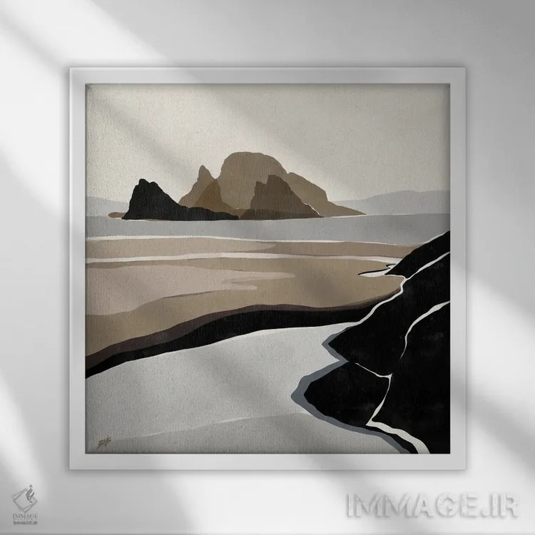 تابلو آب راکد اثر بریا نیکول - نمای قابدار سفید