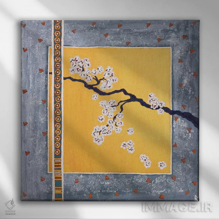 تابلو شکوفههای گیلاس اثر بریت بردال نیلسن - نمای روبهرو روی دیوار