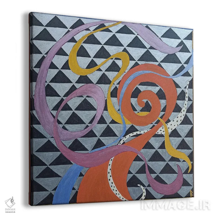 تابلو مارپیچ قرمز اثر بریت بردال نیلسن - نمای پرسپکتیو محصول