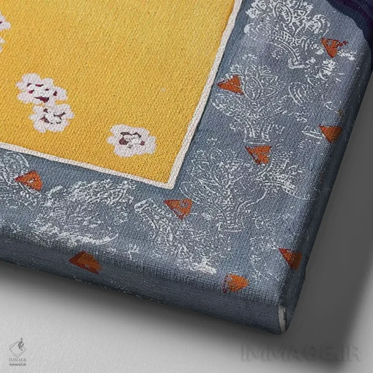 تابلو شکوفههای گیلاس اثر بریت بردال نیلسن - نمای نزدیک بافت بوم