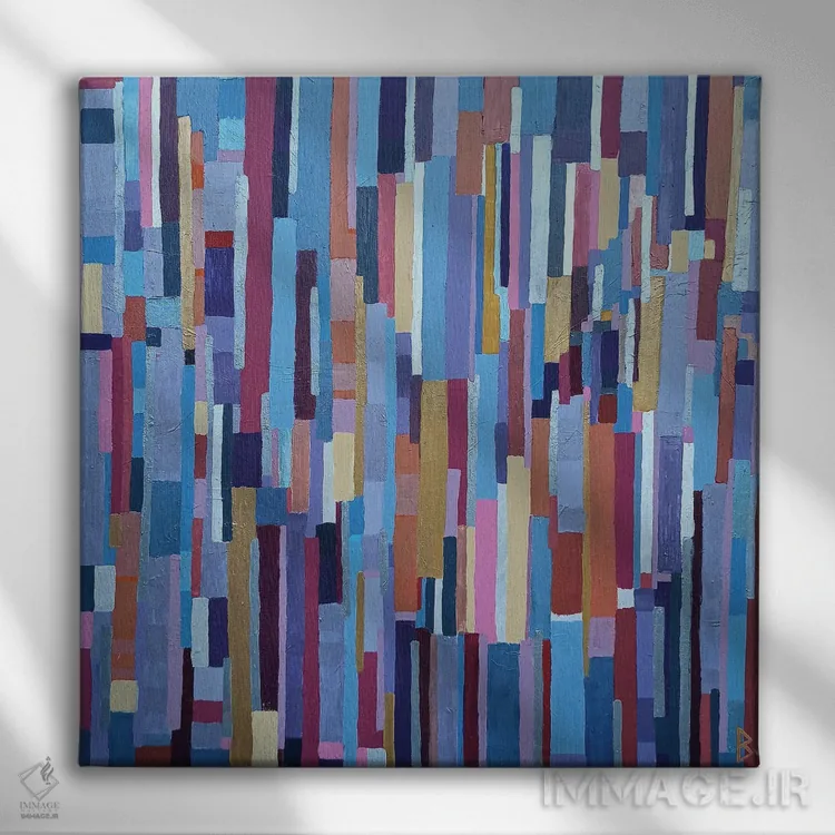 تابلو سمفونی رنگها اثر بریت بردال نیلسن - نمای روبهرو روی دیوار