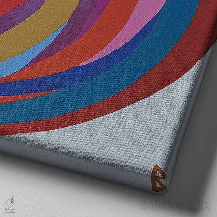 تابلو رز چینی اثر بریت بردال نیلسن - نمای نزدیک بافت بوم