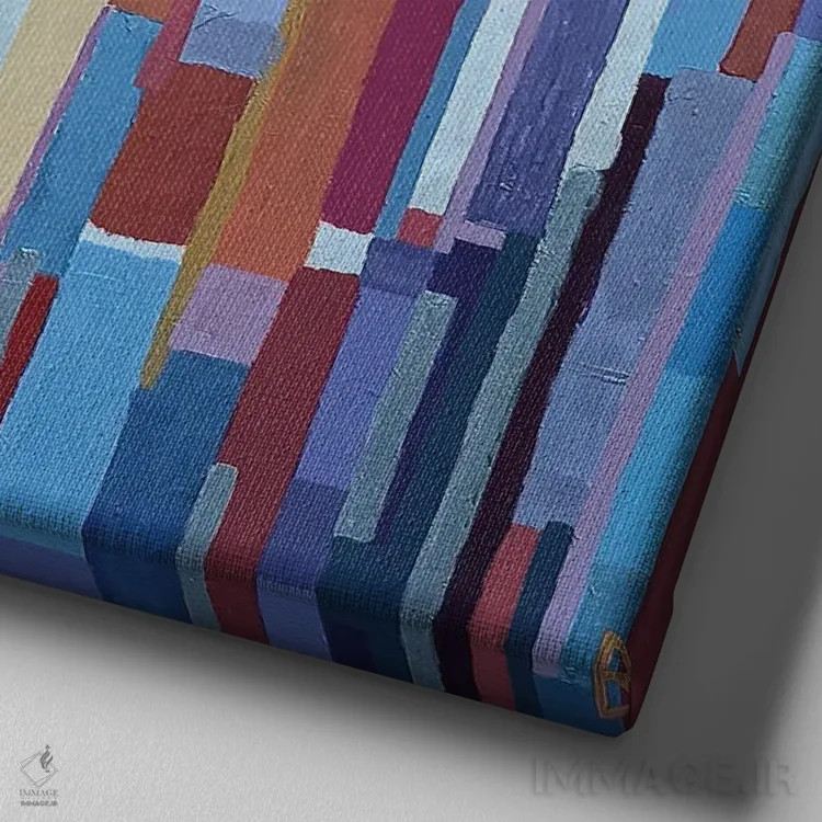 تابلو سمفونی رنگها اثر بریت بردال نیلسن - نمای نزدیک بافت بوم