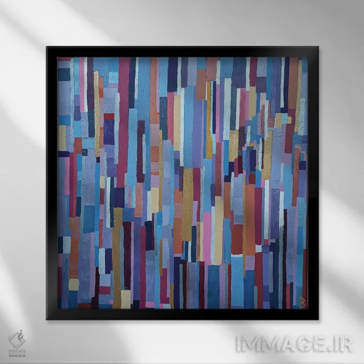 تابلو سمفونی رنگها اثر بریت بردال نیلسن - نمای قابدار مشکی