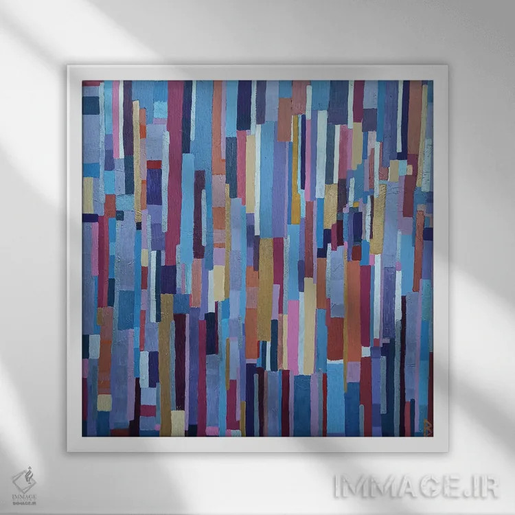 تابلو سمفونی رنگها اثر بریت بردال نیلسن - نمای قابدار سفید