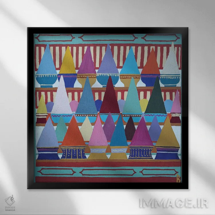 تابلو بازار ادویه در ترکیه اثر بریت بردال نیلسن - نمای قابدار مشکی