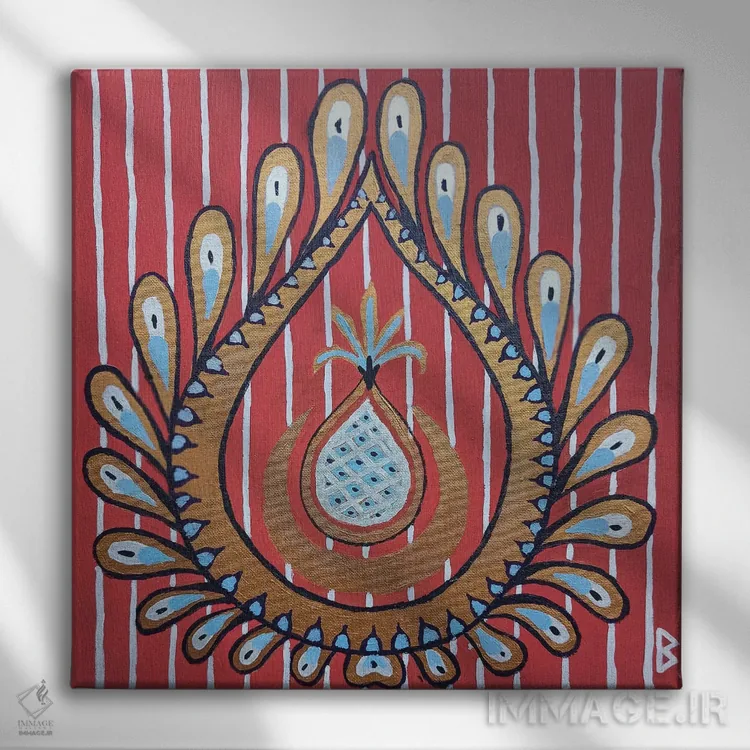 تابلو پارچه ابریشمی ترکیهای اثر بریت بردال نیلسن - نمای روبهرو روی دیوار