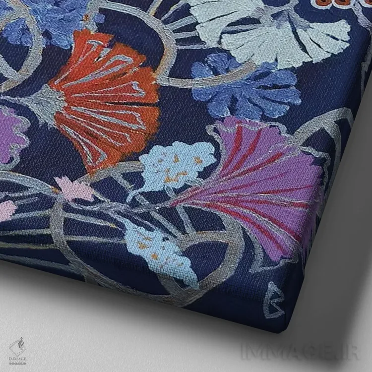 تابلو باغ سامورایی اثر بریت بردال نیلسن - نمای نزدیک بافت بوم