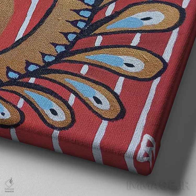 تابلو پارچه ابریشمی ترکیهای اثر بریت بردال نیلسن - نمای نزدیک بافت بوم